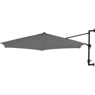 vidaXL Wandparasol met metalen paal 300 cm antraciet