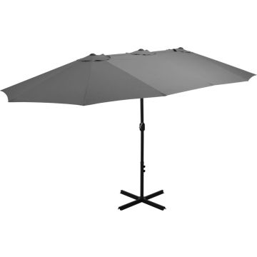 vidaXL Parasol met aluminium paal 460x270 cm antraciet