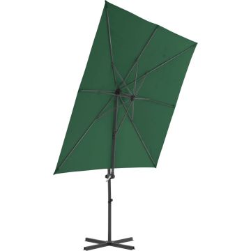 vidaXL Zweefparasol met stalen paal 250x250 cm groen