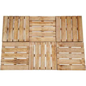 vidaXL Terrastegels 6 st 50x50 cm hout bruin