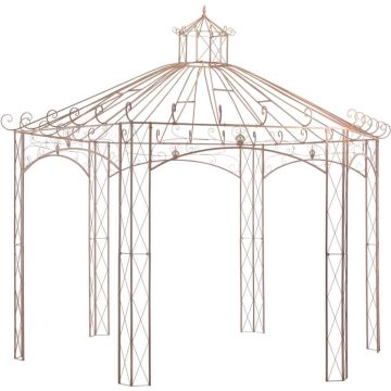 vidaXL Tuinpaviljoen 4 m ijzer antiekbruin