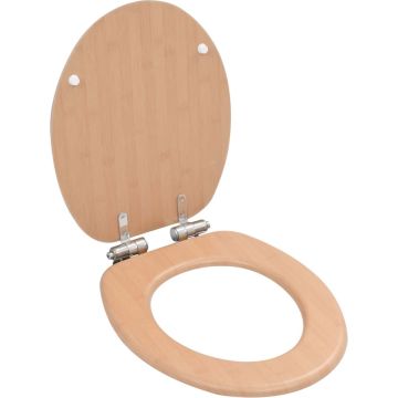 vidaXL Toiletbril met soft-close deksel bamboe MDF