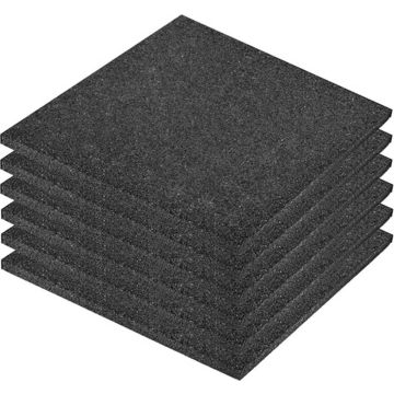 vidaXL Valtegel 6 st 50x50x3 cm rubber zwart