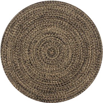 vidaXL Vloerkleed handgemaakt 90 cm jute zwart en naturel