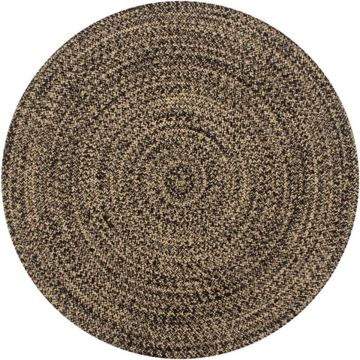 vidaXL Vloerkleed handgemaakt 120 cm jute zwart en naturel