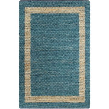 vidaXL Vloerkleed handgemaakt 120x180 cm jute blauw