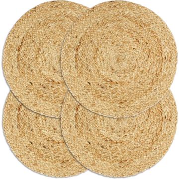 vidaXL Placemats 4 st rond 38 cm jute natuurlijk