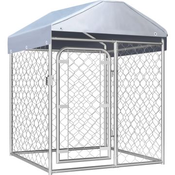 vidaXL Hondenkennel voor buiten met dak 100x100x125 cm