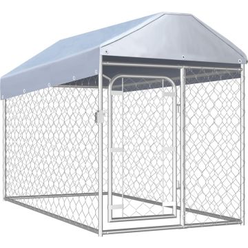 vidaXL Hondenkennel voor buiten met dak 200x100x125 cm