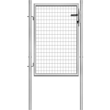 vidaXL Poort 105x150 cm gegalvaniseerd staal zilverkleurig