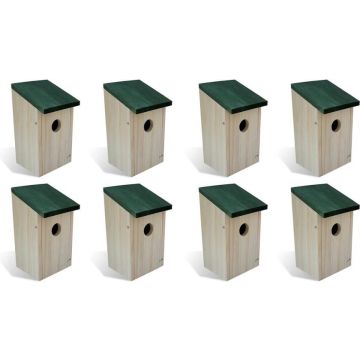 vidaXL Vogelhuisjes 8 st 12x12x22 cm hout