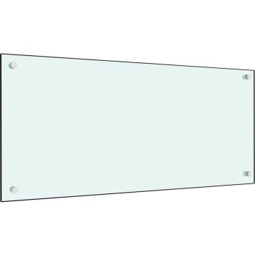 vidaXL Spatscherm keuken 90x40 cm gehard glas wit