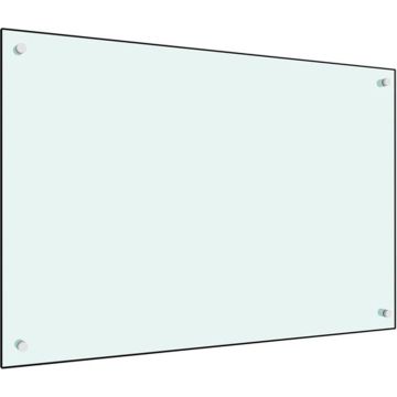 vidaXL Spatscherm keuken 90x60 cm gehard glas wit