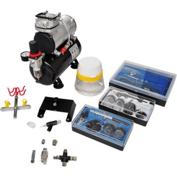 vidaXL Airbrush Compressorset met 3 pistolen