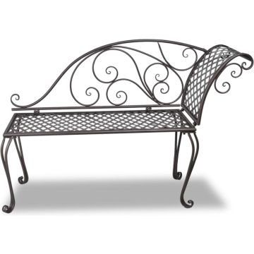 vidaXL Chaise longue 128 cm staal antiekbruin