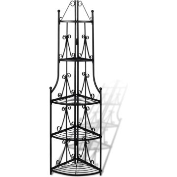 vidaXL Hoekig Plantenrek Romy (zwart)