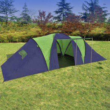 vidaXL Tent 9-persoons polyester blauw en groen