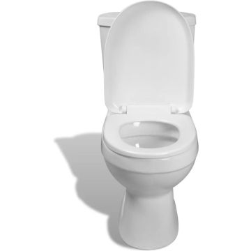 vidaXL Toilet met stortbak (wit)