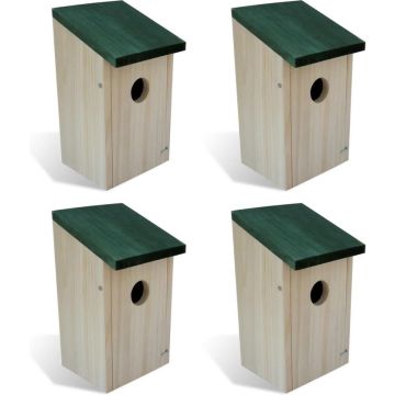 vidaXL Vogelhuisjes 4 st 12x12x22 cm hout