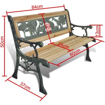 vidaXL Kindertuinbank 84 cm hout