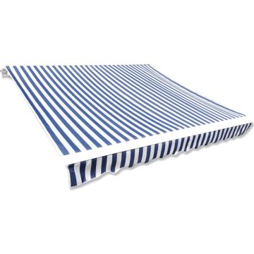 vidaXL Luifeldoek 3x2,5 m canvas blauw en wit