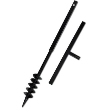 vidaXL Grondboor met handvat en schroefkop (dubbele schroef) 80 mm (zwart)