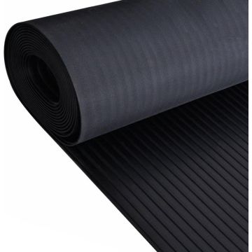 vidaXL Rubberen anti-slip vloermat 5x1m breed geribbeld