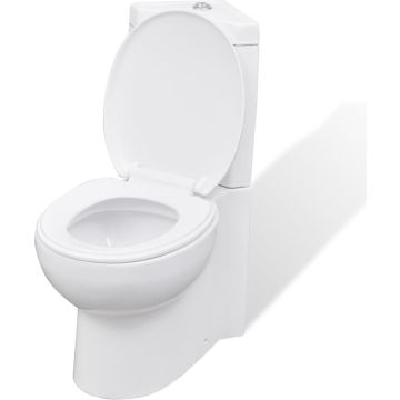 vidaXL Keramisch Toilet voor in de hoek wit