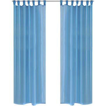 vidaXL Gordijn Turquoise 140x175 cm (2 stuks)