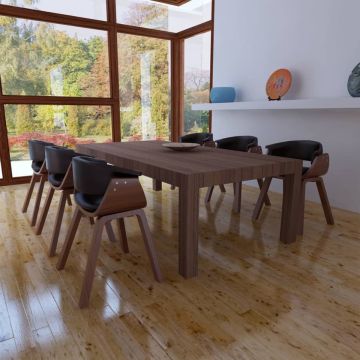 vidaXL Eetkamerstoelen 6 st gebogen hout en kunstleer