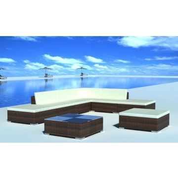 vidaXL-8-delige-Loungeset-met-kussens-poly-rattan-bruin