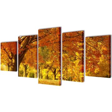 vidaXL Wandprintset esdoorn 100x50 cm canvas