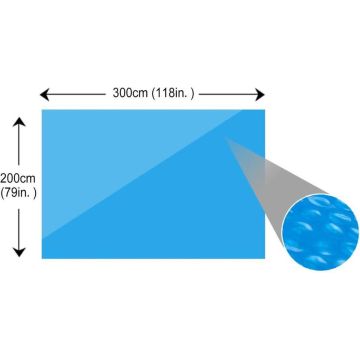 vidaXL Zwembadzeil rechthoekig 300 x 200 cm PE blauw