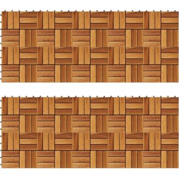 vidaXL Terrastegels 30 x 30 cm Acacia set van 20