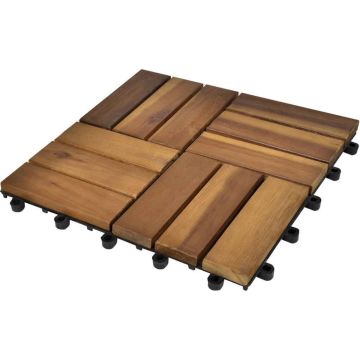 vidaXL Terrastegels 30 x 30 cm Acacia set van 30