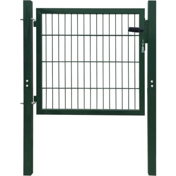 vidaXL Poort dubbelstaafmat (enkel) 106x130 cm groen