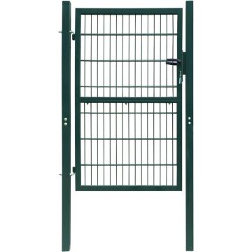 vidaXL Poort dubbelstaafmat (enkel) 106x170 cm groen