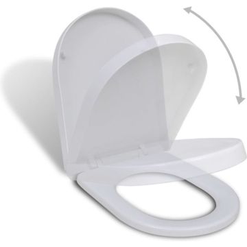 vidaXL Toiletbril soft-close vierkant wit