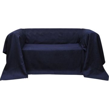 vidaXL Bankhoes microsuede marineblauw 210 x 280 cm