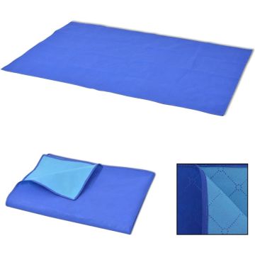 vidaXL Picknickkleed 100x150 cm blauw en lichtblauw