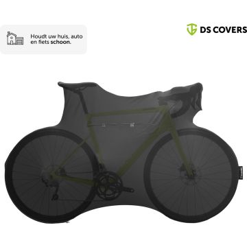 TRANSPORT fietssok van DS COVERS – Indoor – Stofvrij – Ademend – Stretch fit – Universeel MTB of Racefiets – kleur zwart