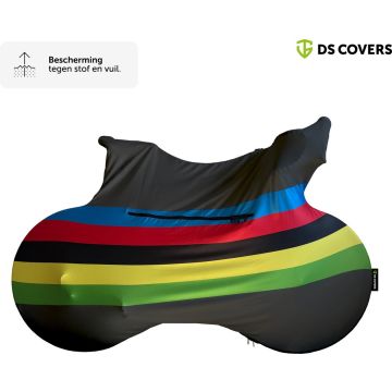 TRANSPORT fietssok van DS COVERS – Indoor – Stofvrij – Ademend – Stretch fit – Universeel MTB of Racefiets – kleur Rainbow