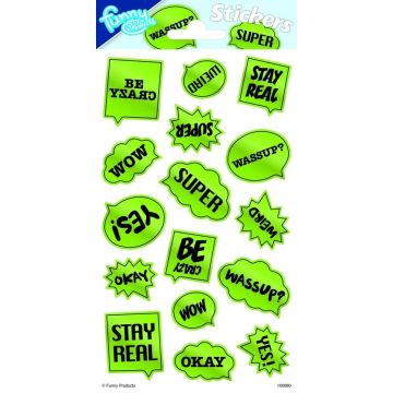 Funny Products Stickers Text 20 X 10 Cm Papier Groen 16 Stuks