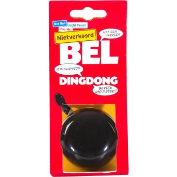 Fietsbel Ding-Dong NietVerkeerd ø60mm - zwart