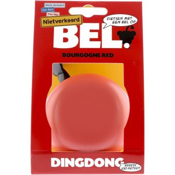 Fietsbel Ding-Dong NietVerkeerd ø80mm - bourgonje red