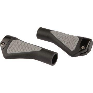 Handvatpaar Mirage Grips in style #45 - 132/132 mm met lockring - zwart /grijs