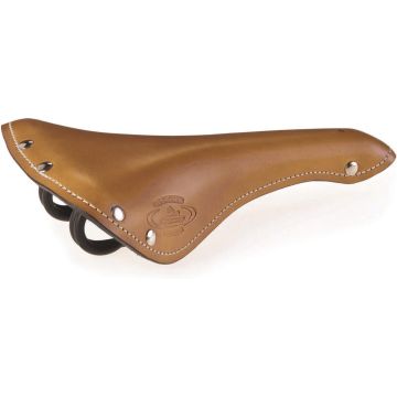 Selle Monte Grappa Old Sporting - Fietszadel - Leer - Cognac / Lichtbruin