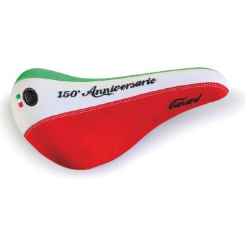 Selle Monte Grappa Canard 150 jarig jubileum Italië - Fietszadel - Leer - Rood/ Wit / Groen