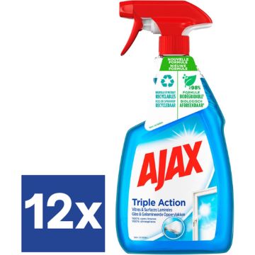 Ajax - Triple Action - Glasspray - 12 x 750ML - Voordeelverpakking