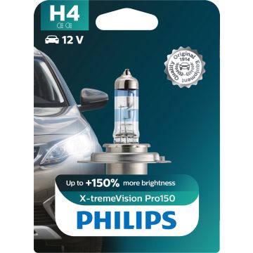 Philips Reservelamp Auto H4 X-tremevision Pro150 55/60w Glas